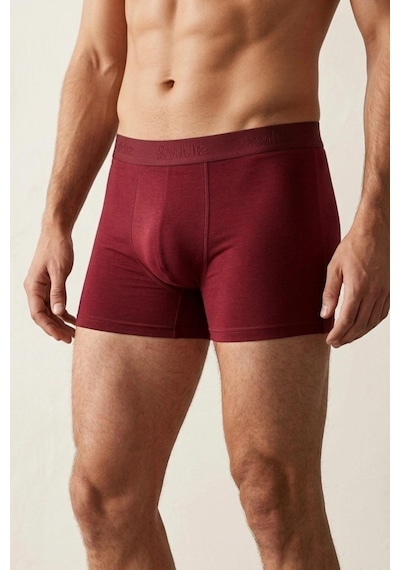 Yıldız Çamaşır Erkek Modal Likralı Boxer 36-37-38-39-40-41-42 - 3 Adet Bordo
