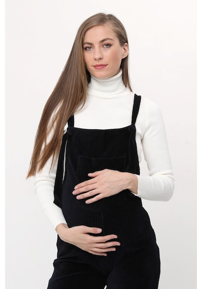 Luvmabelly Myra6112 - Lacivert Kadife Hamile Salopet-lacivert