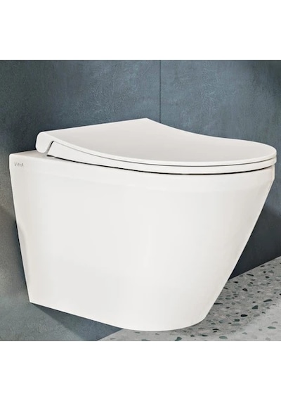 VitrA 110-003r009 İnce Universal Klozet Kapağı, Yavaş Kapanır, Kolay Çıkabilir, Beyaz