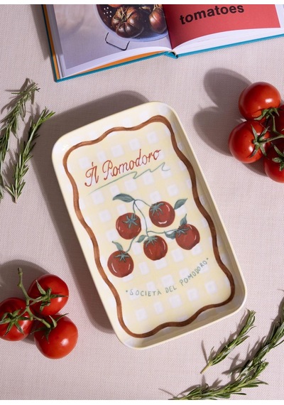 The Mia Itl0015 Italian Summer Dikdörtgen Servis Tabağı 31x20 Cm Beyaz