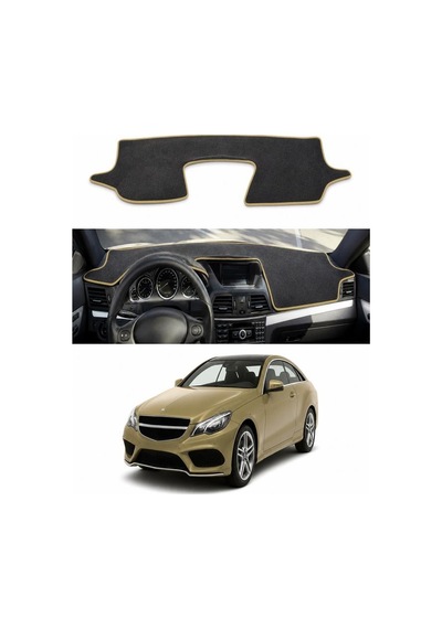 Mercedes-benz - E-serisi Coupe C207 2009-2017 Uyumlu Torpido Koruma Kılıfı - Taba Şeritli