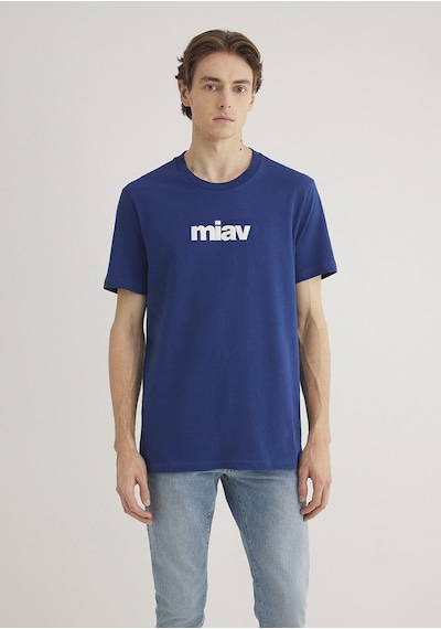 Mavi Miav Baskılı Tişört 067153-70722 Lacivert Mavi