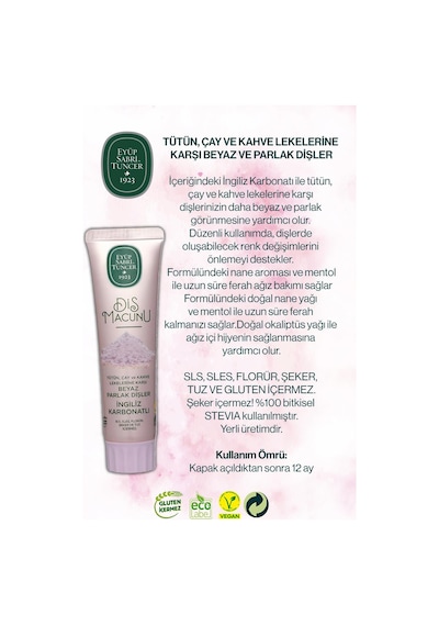 21 Adet Diş Macunu 90 Ml, İngiliz Karbonatı Ve Rosıe Beyazlık