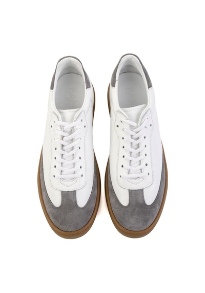 Gri Hakiki Deri Erkek Sneaker E01442421502 Gri