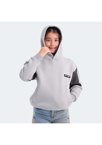 Slazenger  LAYNE Çocuk Kapüşonlu Cepli Gri  -  Siyah Sweatshirt