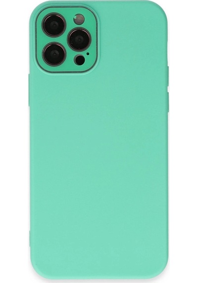 Newface Apple iPhone Uyumlu 12 Pro Kılıf Lansman Glass Kapak Semeglbl - 25 - Turkuaz
