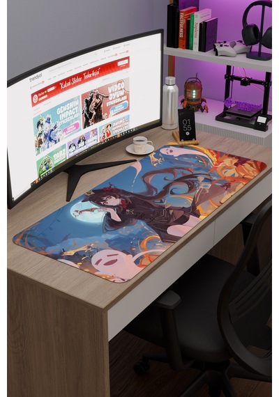 Hu Tao Genshin Impact Anime Gacha V2 - 90x40 Xxl Gaming Mouse Pad Fare Altlığı