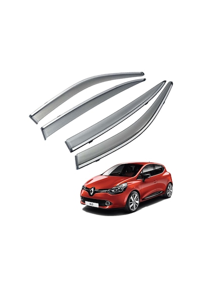 Renault Clio 4 Hb Mügen Cam Rüzgarlığı Kromlu Rüzgarlık Paslanmaz Kromlu 2012 Sonrası Füme Renk