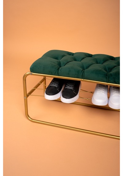 Ayakkabılık Puf Bench Döşemeli Kapı Girişi Puf Kapı Girişi Düzenleyici Düğmeli Tel Raflı Gold Ayakkabılık Puf Bench Döşemeli Kapı Girişi Puf Kapı Girişi Düzenleyici Düğmeli Tel Raflı Gold