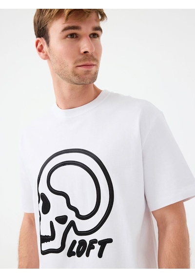 LOFT Loose Fit Erkek Tshirt K.kol Lf2038791 Q1.v1 Beyaz