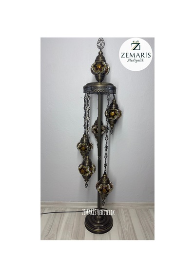 El Yapımı Otantik Mozaik Lambader 6 Lı Kahverengi - 805088843 Diğer