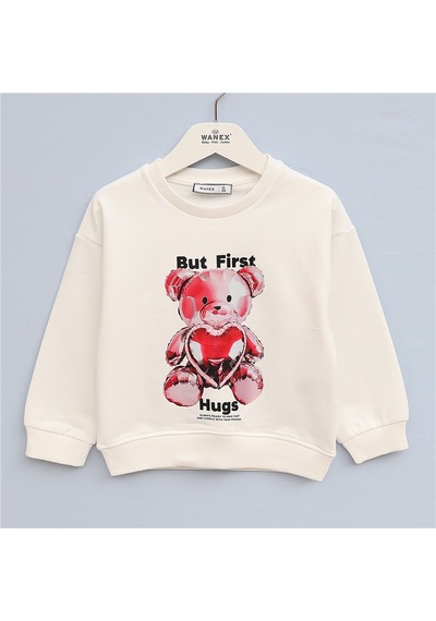 Wanex Kız Çocuk Uzun Kol Kalın Sweatshirt - 32681 Turkuaz