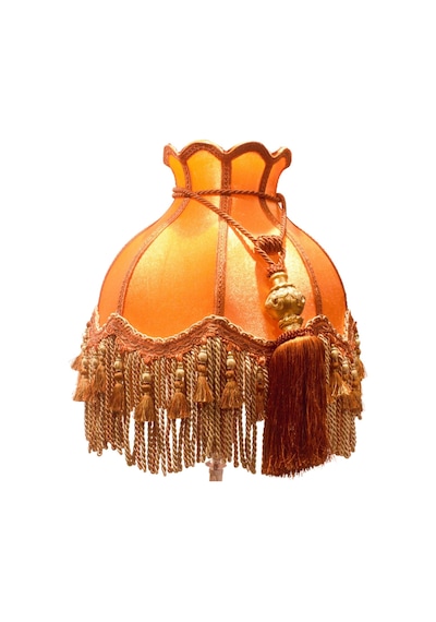 Kiremit Renk Kadife Lambader Kahve Ahşap Ayak Vintage Lm01298