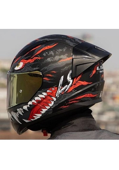 Ls2 Rapıd 2 Race Kaıju Fullface Motosiklet Kaskı Gold Camlı Siyah