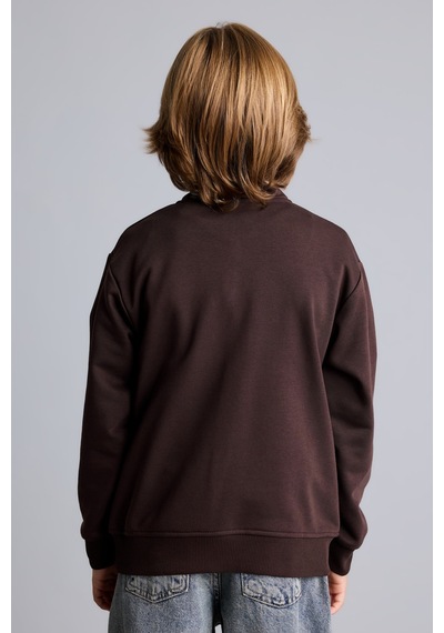 Defacto Oversize Yarım Fermuarlı Dik Yaka Sweatshirt Erkek Çocuk H7132a826aubn267 Kahve-bn267
