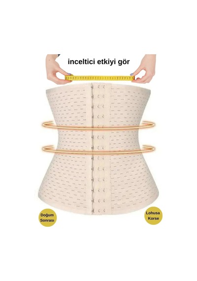 Genculus Hamilelik Sonrası Sıkılaştırıcı Korse Latex Kumaşlı, Göbek Ve Bel Toparlayıcı S/M