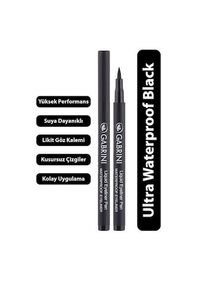 Gabrini Kalem dipliner Black Waterproof Liquid Eyeliner Pen