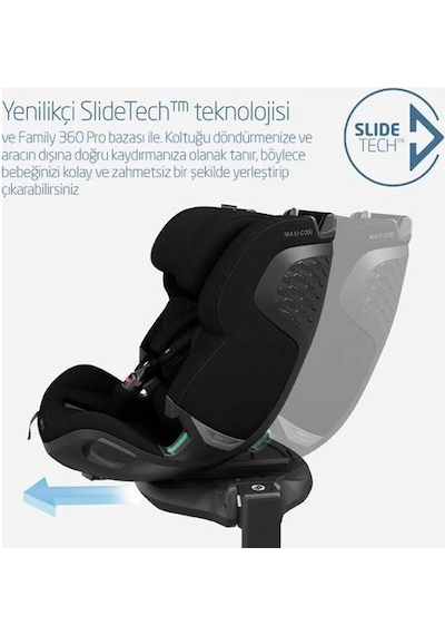 Maxi-Cosi Emerald 360 Pro I-Size Dünyanın İlk Kızaklı, Araç Dışına Çıkabilen, ADAC'lı 0-36 kg Bebek Oto Koltuğu
