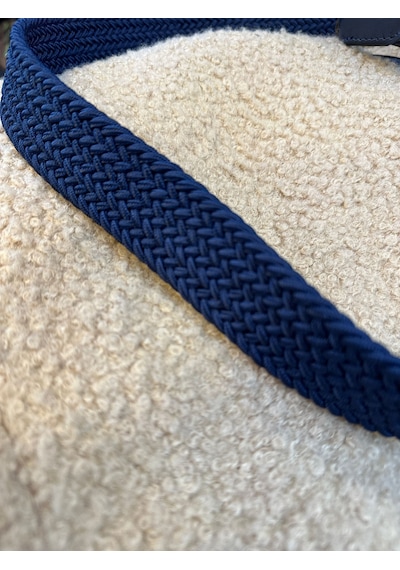 Trg Polo Lacivert 3,5 Cm Örgü Desenli Erkek Kemeri Lacivert