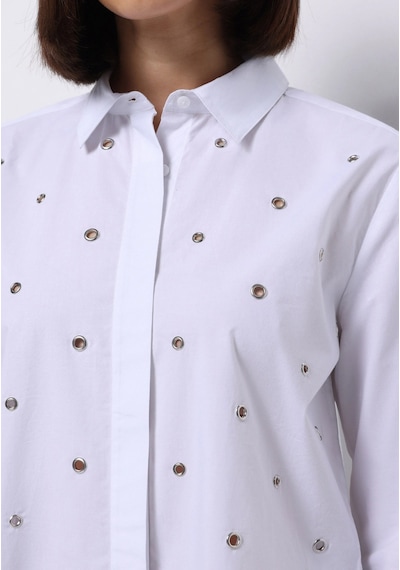 Colin's Colins Regular Fit Shirt Neck Düz Kadın Beyaz Uzun Kol Gömlek Cl1075572 Q1.v1 Wht Beyaz