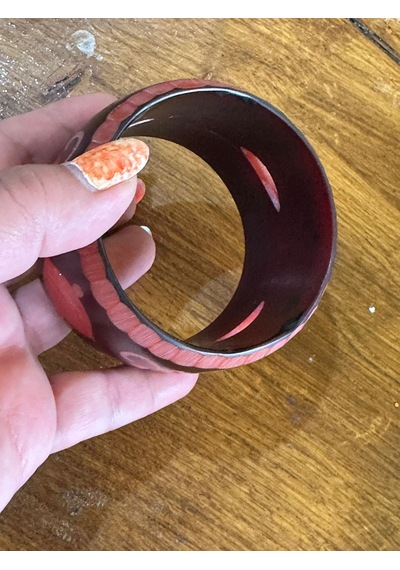 Oyma Kemik Kadın Hint Bileziği Çap 7 Cm 1212181897066g Bordo