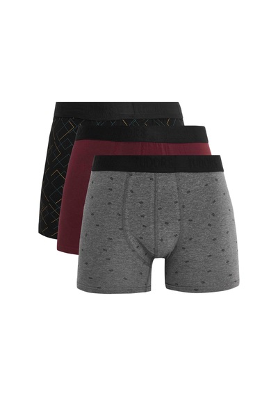Tudors Erkek 3'lü Pamuk Likralı Esnek Kumaş Boxer-33207 Multi