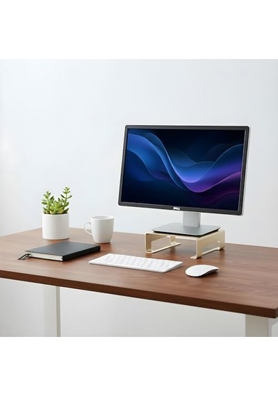 Ayrex Prexua Riser Masaüstü Monitör Standı - Monitör Yükseltici Gold, Small