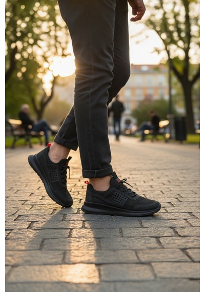 Enoch Erkek Günlük Spor Ayakkabı Tam Örme Sneaker Kafes Desenli Esnek Yürüyüş Modeli Siyah - Kırmızı Enoch Erkek Günlük Spor Ayakkabı Tam Örme Sneaker Kafes Desenli Esnek Yürüyüş Modeli Siyah - Kırmızı