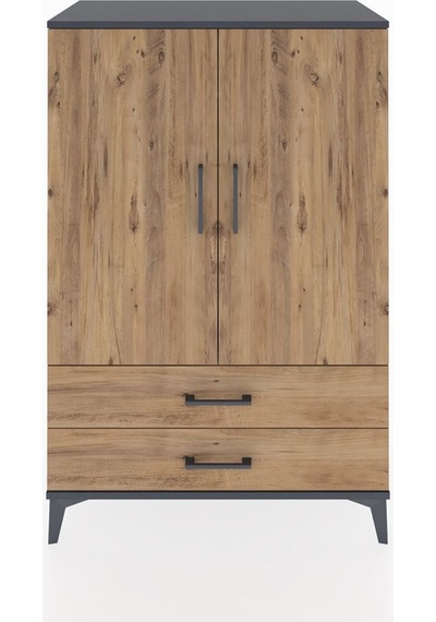 Hyperion Dolap Tek Raflı 2 Çekmeceli Tek Askılı 88x44x134 Antrasit-çam Antrasit Hyperion Dolap Tek Raflı 2 Çekmeceli Tek Askılı 88x44x134 Antrasit-çam Antrasit