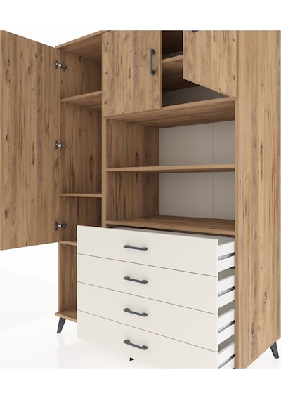 Kronos Dolap 7 Raflı 4 Çekmeceli 3 Kapaklı 132x59x195 Çam-çam... Çam Kronos Dolap 7 Raflı 4 Çekmeceli 3 Kapaklı 132x59x195 Çam-çam... Çam