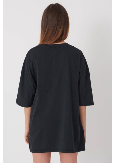 Blackjack Giyim Blackwıdow Baskılı Tshirt Siyah