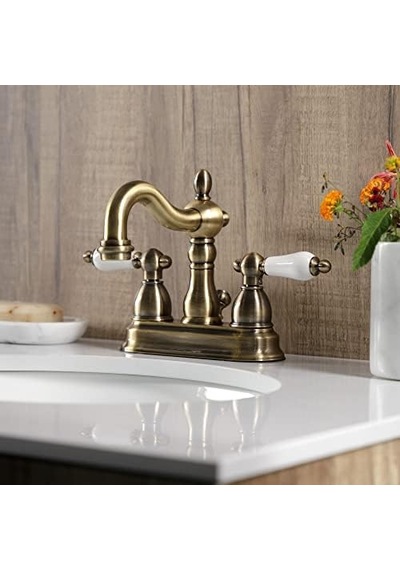 İki Kulplu Centerset Toilette Musluk Pirinç Vintage Finish