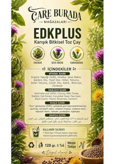 Dr. Bronos - Edkplus 30'lu Stick Çay Enginar & Devedikeni & Karahindiba