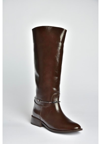 Fox Shoes V312361060 Kahverengi Rustik Alçak Tabanlı Kadın Çizme Kahverengi