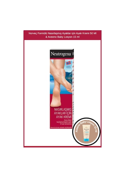 Neutrogena Norveç Formülü Nasırlaşmış Ayaklar için Ayak Kremi 50 ML + Aveeno Baby Losyon 15 ML﻿﻿