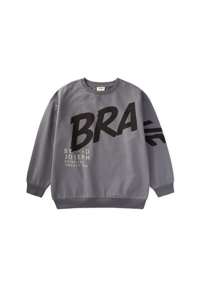 Cigit Baskılı Erkek Çocuk Kışlık Sweatshirt 8-12 Yaş Gri