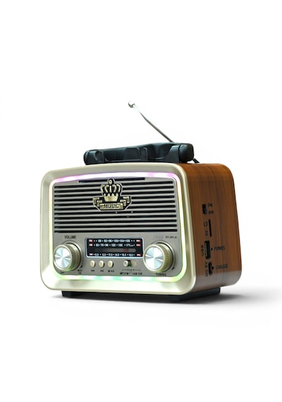 Rt-301m Nostalji Güneş Panelli Mini Radyo,fenerli Ledli Mini Bluetooth Radyo