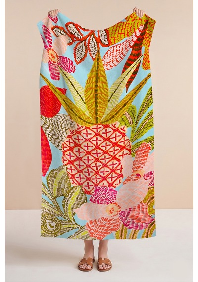 Ananas Tropikal Çiçekli Plaj Havlusu-bohem Akdeniz Renkli Havuz Deniz Hızlı Kuruyan Mikrofiber Havlu Yağmur Tozu