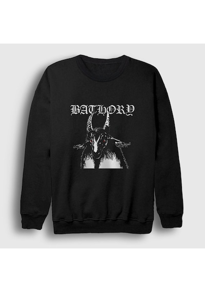 Presmono Unisex Goat Bathory Sweatshirt Siyah
