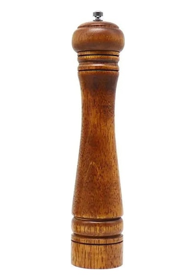 Gövdeli Komple Ahşap Tuz Karabiber Değirmeni Baharat Öğütücüsü Büyük Boy 21 Cm 2 Adet Bambu