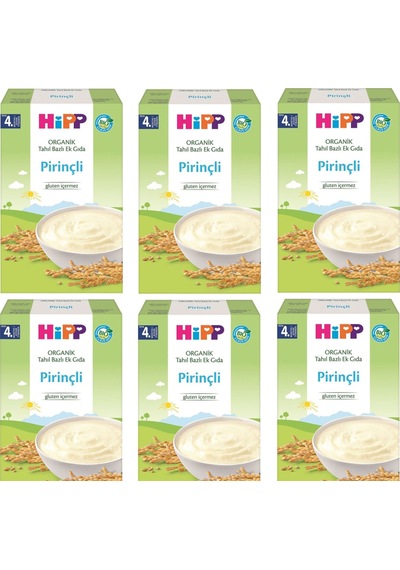 Hipp Organik Pirinçli 4+ Ay Kaşık Maması 6 x 200 G
