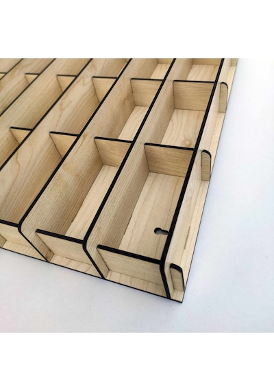 Woodbu 50 Araçlık Mdf Akçaağaç Özel İsimli Hobi Araba Rafı