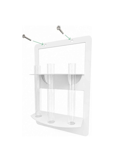 Trio Modern Metal Duvar Vazosu - 3 Lü Cam Tüp Çiçeklik - Be-mcıc-byz