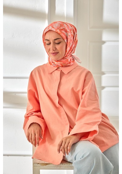 Silk Home Velora Eşarp 161001-42 Pudra, Pembe, Turuncu, Küf Yeşili