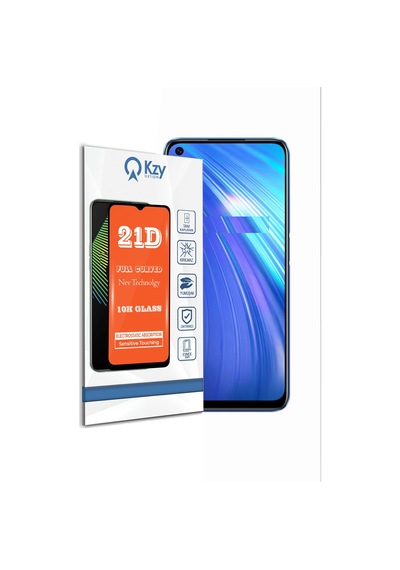 Realme 6 ile Uyumlu Tam Kaplayan 21D Temperli Ekran Koruyucu Cam