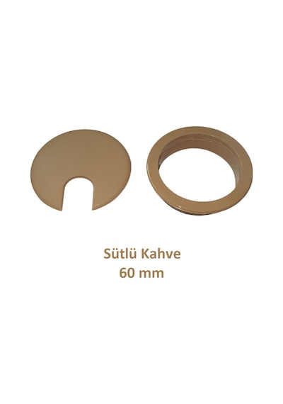 Masa Üstü Kablo Kanalı Deliği Kapağı, Sütlü Kahve, Masa Kapağı, 6 Cm