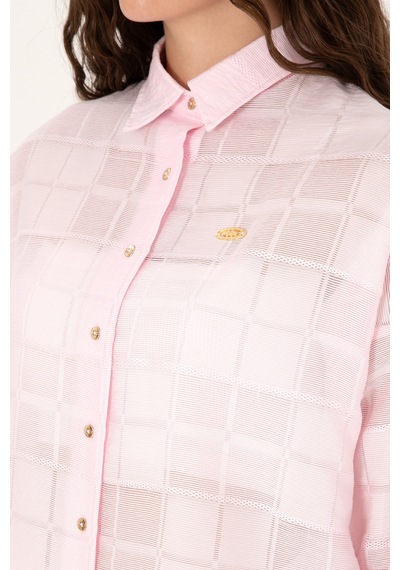 U.s. Polo Assn. Kadın Pudra Gömlek Desenli 50299665-vr042 Pudra