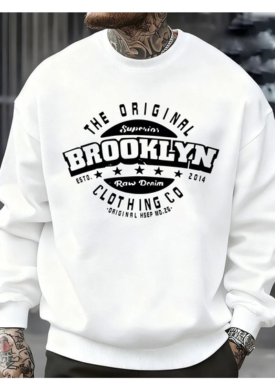Startmore Tarzsokak Orijinal Brooklyn Giyim Şirketi Tasarım Erkekler Kazak Sonbahar Hip Hop Kazaklar Yumuşak Tişö Beyaz