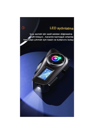 Kargo Q58-max Radyolu 2 Kişi Bağlantılı Bluetooth Kask Kulaklık Ekranlı Fenerli Müzik Ve Telsiz Intercom Najmaddi 10"