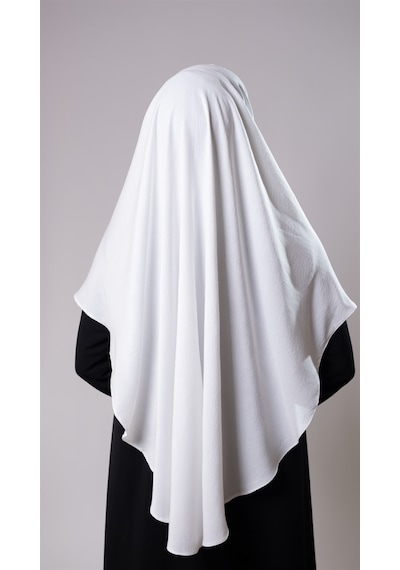 Hürrem Bone Krem Pratik Hazır Geçmeli Tesettür Eşarp Pamuk Caz Kumaş Tek Katlı Çapraz Hijab 2305 40